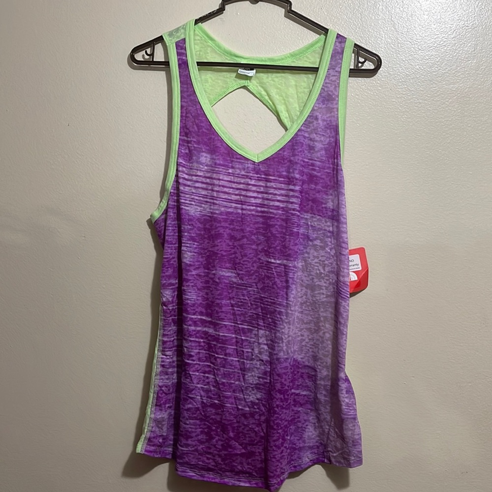 The North Face sz large Kokomo burnout tank purple/green, nwt